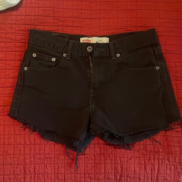 Levi’s black denim “cut off” shorts - Picture 1 of 5